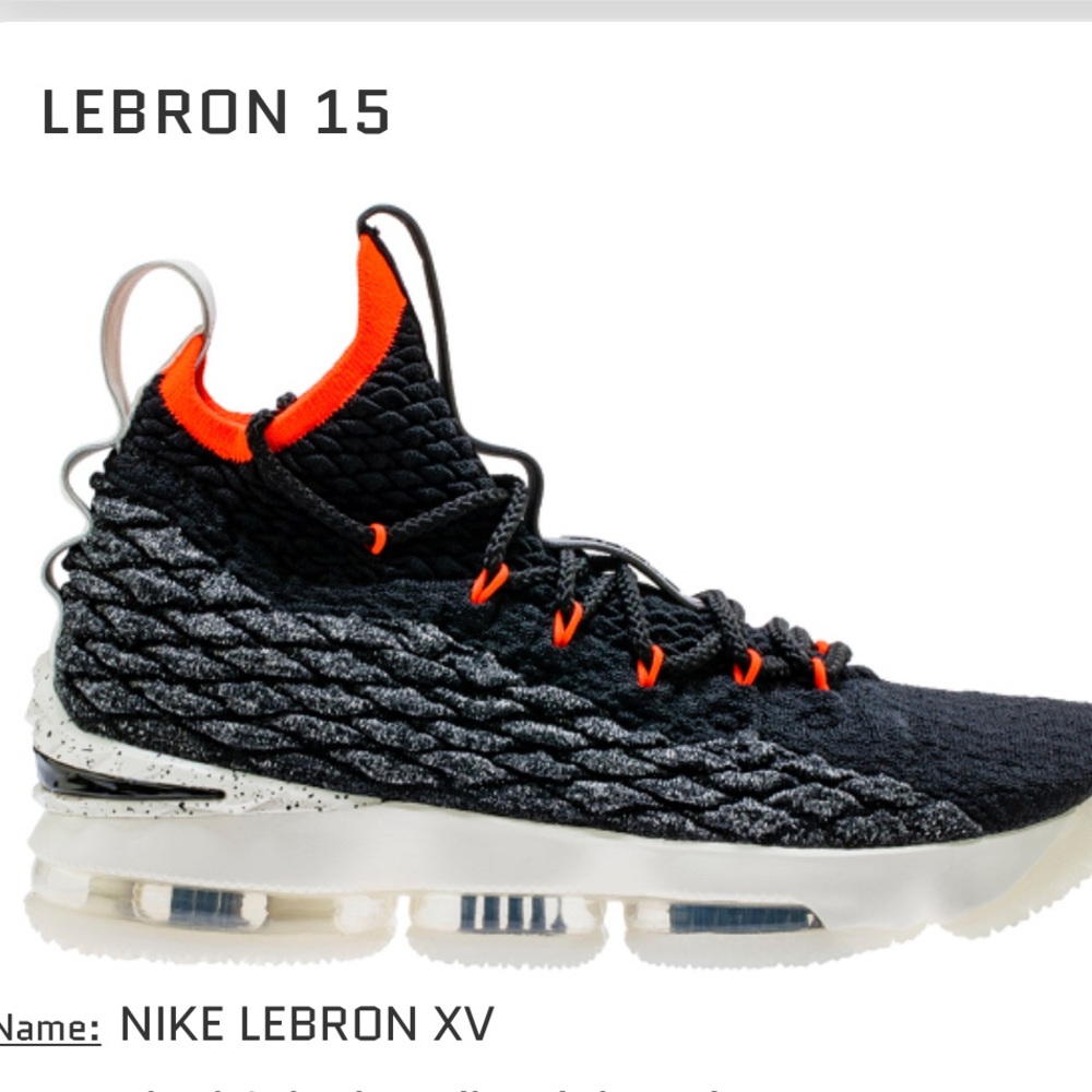 NIKE LEBRON XV / 15 Black Red White Crimson